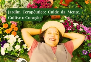 Canteiro com lavanda, alecrim e manjericão em um jardim terapêutico